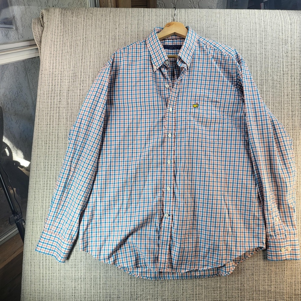 Augusta National Masters Button Down Shirt Mens XL Plaid Made in Italy Clubhouse